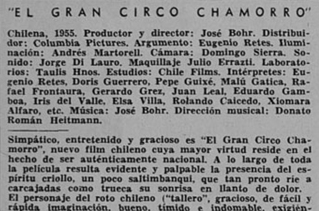 El Gran Circo Chamorro, crítica Ecran