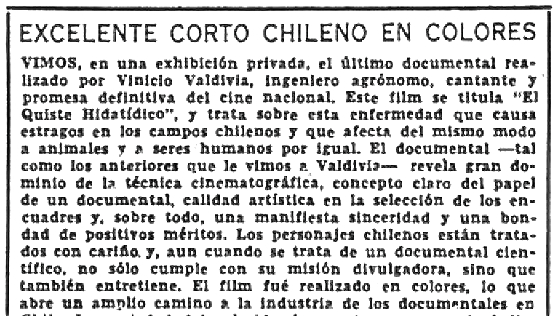 Excelente corto chileno en colores