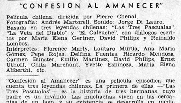 Control de estrenos: «Confesión al amanecer»