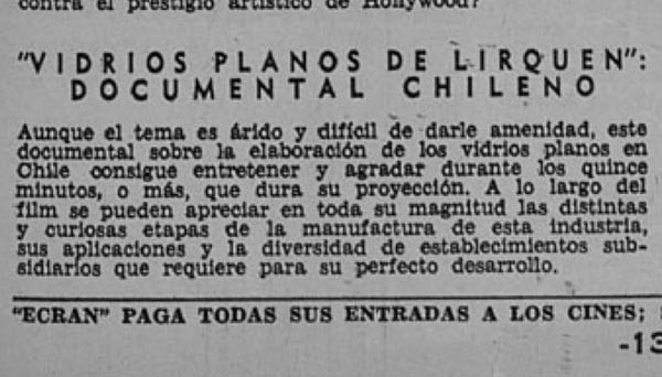 «Vidrios planos de Lirquén»: documental chileno