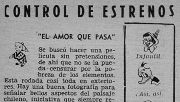 CONTROL DE ESTRENOS: “El amor que pasa”