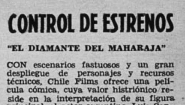 CONTROL DE ESTRENOS: “El diamante del Maharajá”