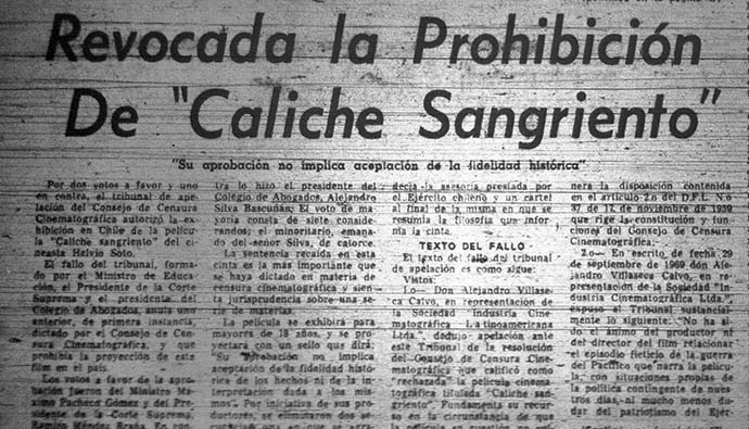Revocada la Prohibición de “Caliche Sangriento”